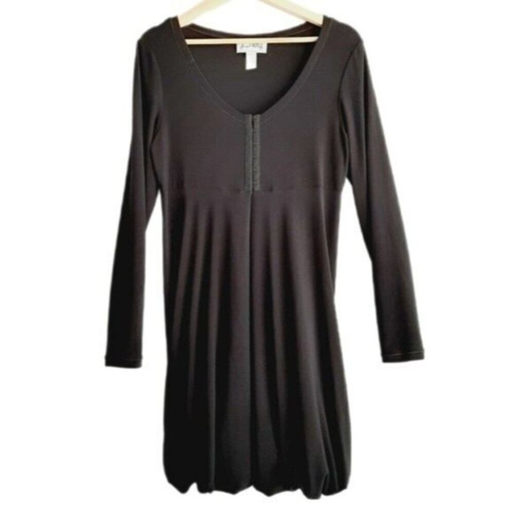 JOSEPH RIBKOFF Light Fabric Cardigan Black Twist Hem Sz 8